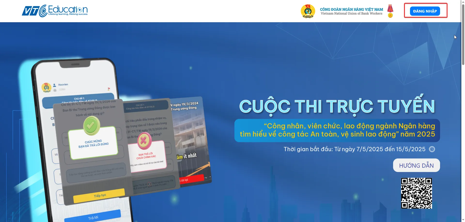 Cuộc thi trực tuyến “Công nhân, viên chức, lao động ngành Ngân hàng tìm hiểu về công tác An toàn, vệ sinh lao động” năm 2025